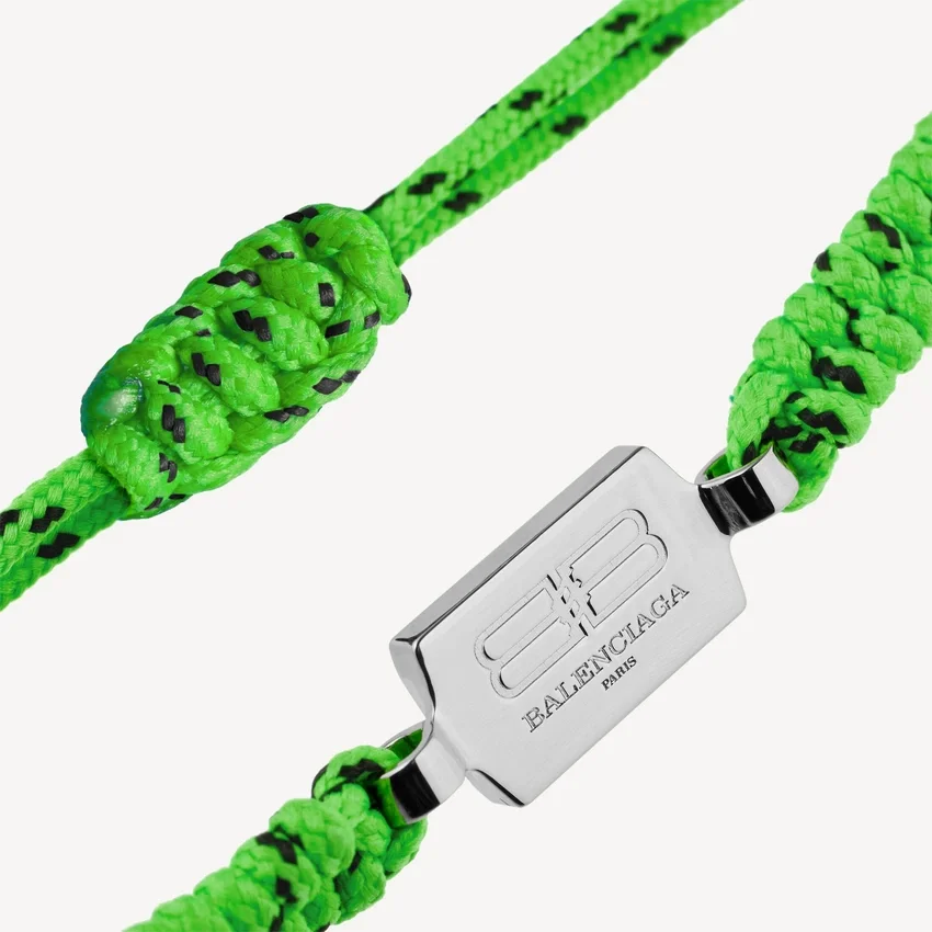 Saint-germain lace bracelet in neon green/black/shiny silver Saint-germain lace bracelet in neon green/black/shiny silver