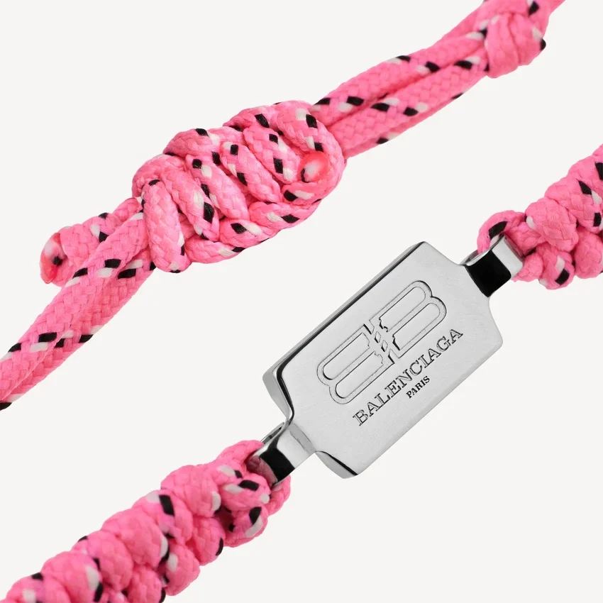 Saint-germain lace bracelet in pink/black/white/shiny silver Saint-germain lace bracelet in pink/black/white/shiny silver