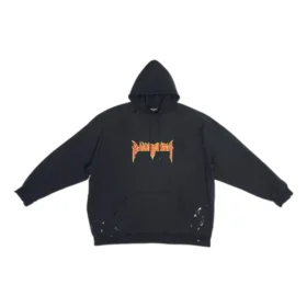 SBalenciaga Metallica Hoodie Oversized Fit “Black Orange” 697879TMV891055
