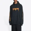 SBalenciaga Metallica Hoodie Oversized Fit “Black Orange” 697879TMV891055