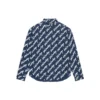 Scribble Logo Short Sleeve Shirt Large Fit “Midnight Blue” 662983TLLJ48502