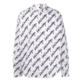 Scribble Logo Short Sleeve Shirt Large Fit “White” 662983TLLJ49040