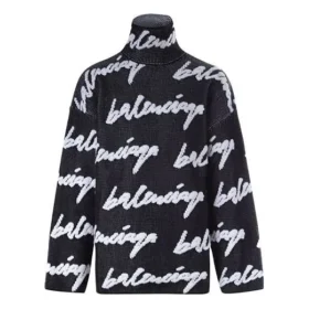 Scribble Logo Turtleneck Jersey Sweater “Black” 625927T31801070