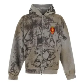 Scribbled Medium Fit Hoodie “Grey” 744457TOVA81300
