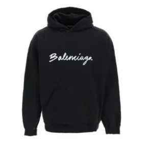Script Logo Oversized Popover Hoodie “Black White” 674986TMVB51070