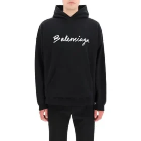 Script Logo Oversized Popover Hoodie “Black White” 674986TMVB51070