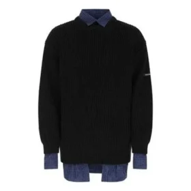 Shirt Detail Layered Jumper “Black” 675268T32151000