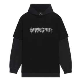 Slime Double Long Sleeve Hooded T-Shirt “Black” 681029TLVF11069