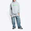 Slime Hoodie Wide Fit “Grey Green” 674986TLVF21203