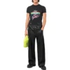Small-Fit Distressed Graphic Jersey T-Shirt “Washed Black” 612964TMVH31055