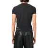 Small-Fit Distressed Graphic Jersey T-Shirt “Washed Black” 612964TMVH31055