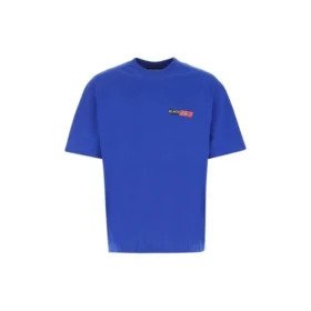 Solid Color Casual Cozy Cotton Large Short Sleeve Blue 612966TIVD14066