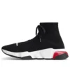 Speed 1.0 Lace Up Sneakers “Black White with Clear Sole Red” 617217W05GG1014