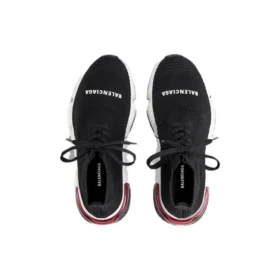 Speed 1.0 Lace Up Sneakers “Black White with Clear Sole Red” 617217W05GG1014