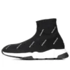 Speed 1.0 Sneakers “White Logo Monogram Black Knit” 597425W2DBF1015