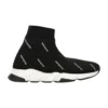 Speed 1.0 Sneakers “White Logo Monogram Black Knit” 597425W2DBF1015