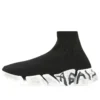 Speed 2.0 Graffiti Sneakers “Black Recycled Knit and White Sole Unit” 617196W2DD41091