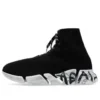 Speed 2.0 Lace Up Sneakers “Black Recycled Knit and White Sole Unit” 617258W2DD41091