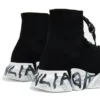 Speed 2.0 Lace Up Sneakers “Black Recycled Knit and White Sole Unit” 617258W2DD41091