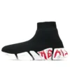 Speed 2.0 Sneakers “Black Knit with Red Graffiti” 617239W2DD41096