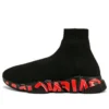 Speed 2.0 Sneakers “Black Knit with Red Graffiti and Black Sole Unit” 645334W2DBY1016