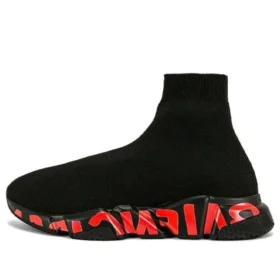 Speed 2.0 Sneakers “Black Knit with Red Graffiti and Black Sole Unit” 645334W2DBY1016