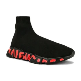 Speed 2.0 Sneakers “Black Knit with Red Graffiti and Black Sole Unit” 645334W2DBY1016