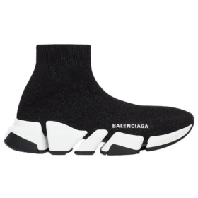 Speed 2.0 Sneakers “Black Shiny Knit with White Sole Unit” 636833W2DC11091