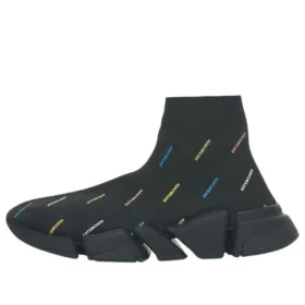Speed 2.0 Sneakers “Recycled Knit Black with Multicolor Allover Logo” 617196W2DF01088