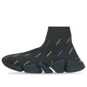 Speed 2.0 Sneakers “Recycled Knit Black with Multicolor Allover Logo” 617239W2DF01088