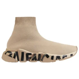 Speed Graffiti Sneakers “Beige Knit Black Graffiti Sole Unit” 605942W2DB79710