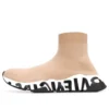 Speed Graffiti Sneakers “Beige Knit with White and Black Graffiti Sole Unit” 605942W2DB79791