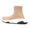 Speed Graffiti Sneakers “Beige Knit with White and Black Graffiti Sole Unit” 605942W2DB79791