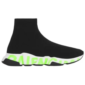 Speed Graffiti Sneakers “Black Knit Fluo Green Graffiti Sole Unit” 605972W05GY1935