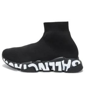 Speed Graffiti Sneakers “Black Knit White Graffiti Sole Unit” 605942W2DB71006