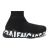 Speed Graffiti Sneakers “Black Knit White Graffiti Sole Unit” 605942W2DB71006