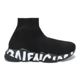 Speed Graffiti Sneakers “Black Knit White Graffiti Sole Unit” 605942W2DB71006