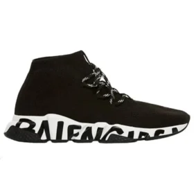 Speed Lace Up Sneakers “Black Recycled Knit with Black Grafffiti Sole Unit” 621611W05GE1015
