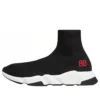 Speed Sneakers “Black Knit with Red BB Logo” 514218W05G01000