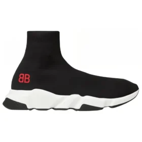Speed Sneakers “Black Knit with Red BB Logo” 514218W05G01000