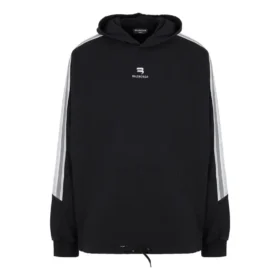 Sporty B Striped SLeeve Hoodie Oversized “Black White” 704023TMVG23869