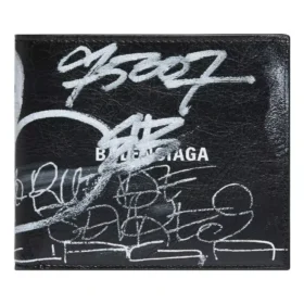 Square Folded Graffiti Wallet “Black White” 594549210LH1090
