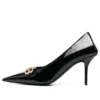 Square Knife BB 80mm Pumps “Black Shiny Lambskin” 694712WBD821080