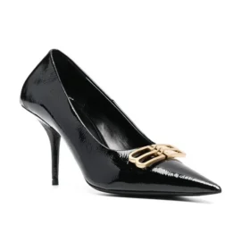 Square Knife BB 80mm Pumps “Black Shiny Lambskin” 694712WBD821080