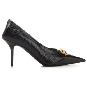Square Knife BB Croc-Effect Leather Pumps “Black” 734238WBE711000