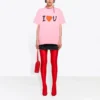 SS21 Alphabet Pattern Printing Short Sleeve Unisex Pink 612965TJVL51401