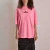 SS21 Embroidery Round Neck Pink 641532TJVA95764