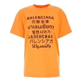 SS21 Letter Printing Round Neck Orange 612965TJVI37513