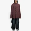 SS21 Oversize Plaid Long-Sleeved Shirt Brown 658806TKM366100