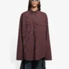 SS21 Oversize Plaid Long-Sleeved Shirt Brown 658806TKM366100